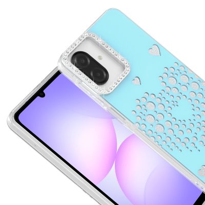 Galaxy A07 Case Drop Stones Zore Rivas Hard PC Cover - 6