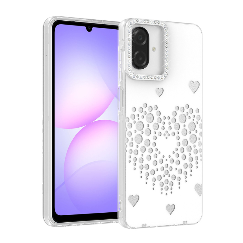 Galaxy A07 Case Drop Stones Zore Rivas Hard PC Cover - 3