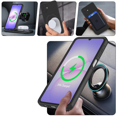 Galaxy A07 Case M-safe Charging Stand Zore Samara Cover - 9