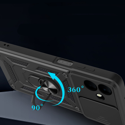 Galaxy A07 Case Magnetic Stand Camera Protection Zore Sliding Vega Cover - 8