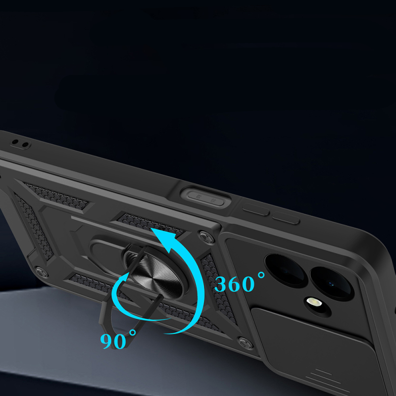 Galaxy A07 Case Magnetic Stand Camera Protection Zore Sliding Vega Cover - 8