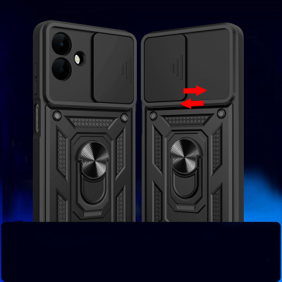 Galaxy A07 Case Magnetic Stand Camera Protection Zore Sliding Vega Cover - 9