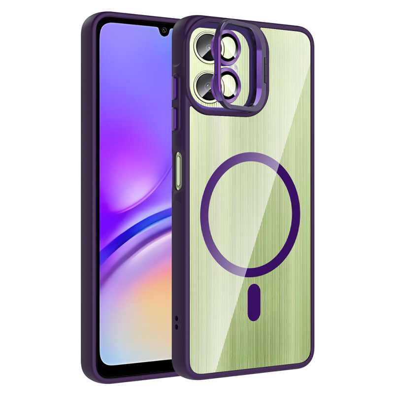 Galaxy A07 Case with Stand and Free Camera Lens - Zore Etro Cover - 1