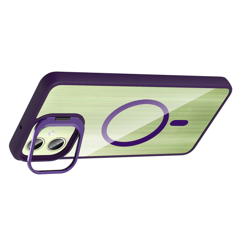 Galaxy A07 Case with Stand and Free Camera Lens - Zore Etro Cover - 12