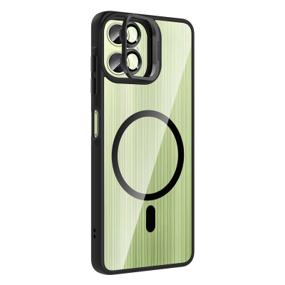 Galaxy A07 Case with Stand and Free Camera Lens - Zore Etro Cover - 11