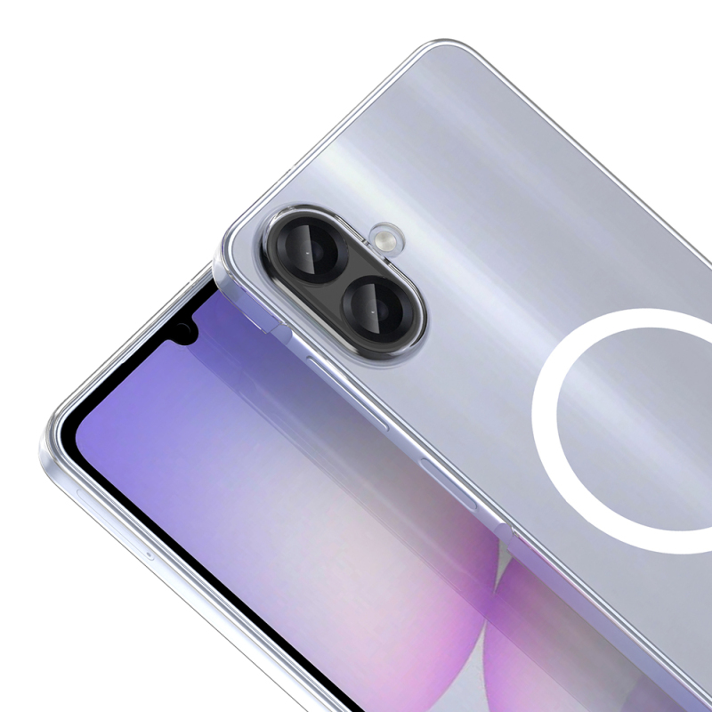 Galaxy A07 Kamera Korumalı M-Safe Şarj Özellikli Şeffaf Zore London Sert PC Kapak - 4