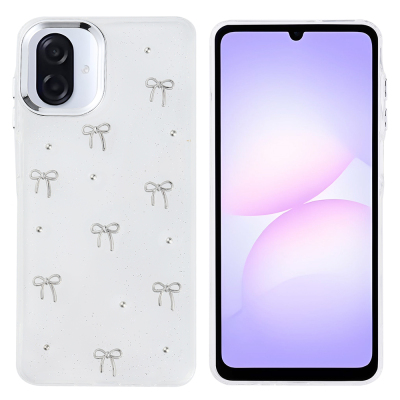 Galaxy A07 Kılıf Airbag Tasarımlı Simli Şeffaf Zore Kutup Kapak - 3