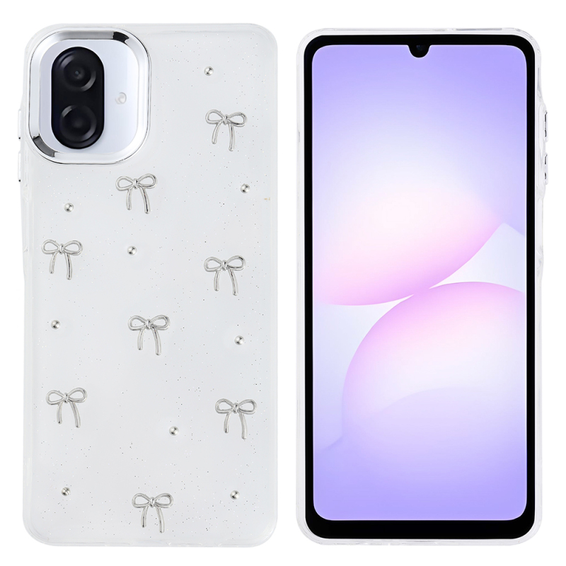 Galaxy A07 Kılıf Airbag Tasarımlı Simli Şeffaf Zore Kutup Kapak - 3