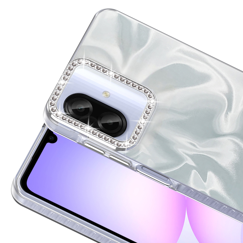 Galaxy A07 Kılıf Airbagli Parlak Taş Detay Tasarımlı Zore Esila Kapak - 7