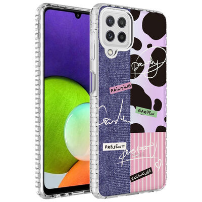 Galaxy A12 Case Airbag Edge Colorful Patterned Silicone Zore Elegans Cover - 4