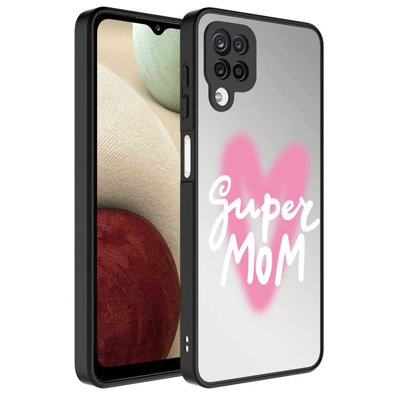 Galaxy A12 Case Mirror Patterned Camera Protected Glossy Zore Mirror Cover - 3