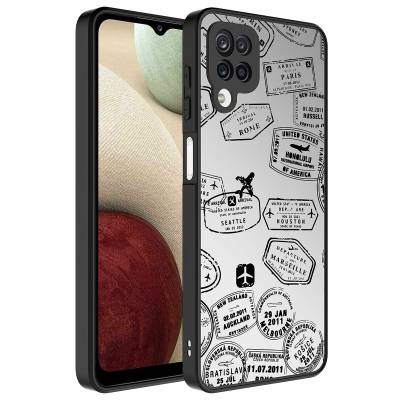 Galaxy A12 Case Mirror Patterned Camera Protected Glossy Zore Mirror Cover - 7