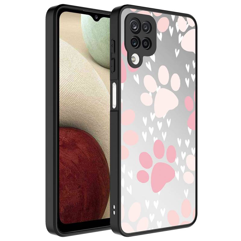 Galaxy A12 Case Mirror Patterned Camera Protected Glossy Zore Mirror Cover - 8