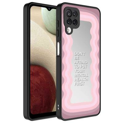 Galaxy A12 Case Mirror Patterned Camera Protected Glossy Zore Mirror Cover - 9