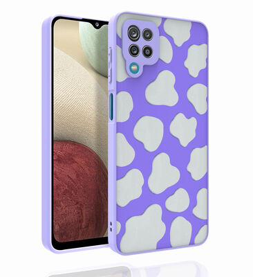 Galaxy A12 Case Patterned Camera Protected Glossy Zore Nora Cover - 8