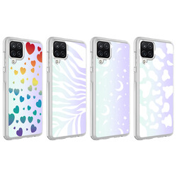 Galaxy A12 Case Zore M-Blue Patterned Cover - 2