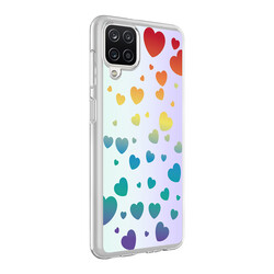 Galaxy A12 Case Zore M-Blue Patterned Cover - 5
