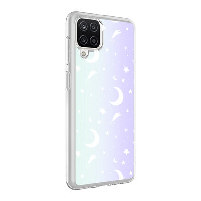 Galaxy A12 Case Zore M-Blue Patterned Cover - 6