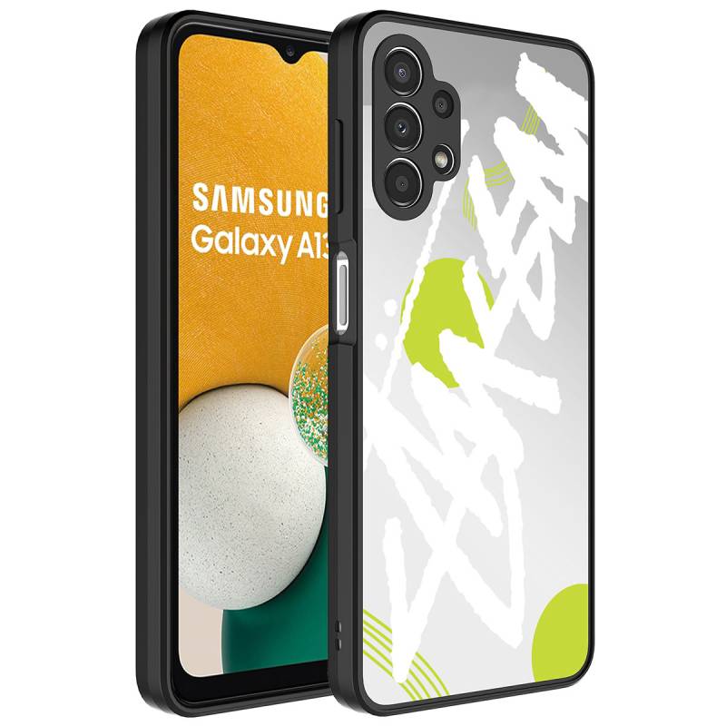 Galaxy A13 4G Case Mirror Patterned Camera Protected Glossy Zore Mirror Cover - 5