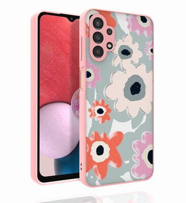 Galaxy A13 4G Case Patterned Camera Protected Glossy Zore Nora Cover - 1