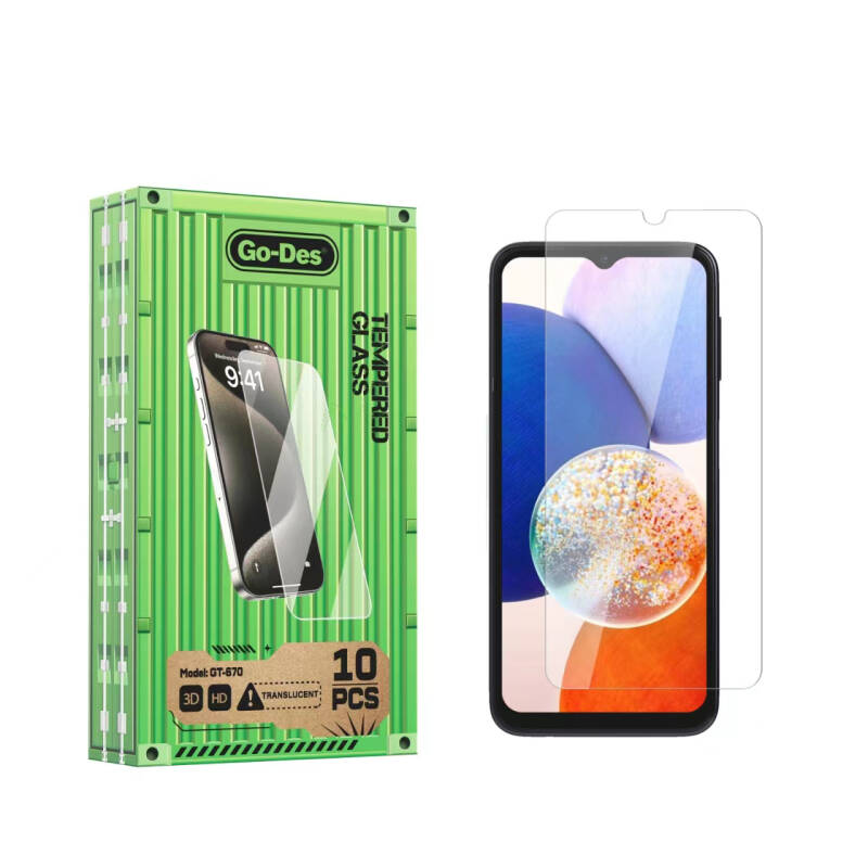 Galaxy A14 5G Go Des Fingerprint Free 9H Oleophobic Bom Glass Screen Protector 10 Pack - 2