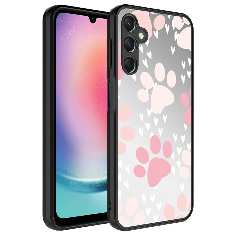 Galaxy A14 Case Mirror Patterned Camera Protected Glossy Zore Mirror Cover - 8
