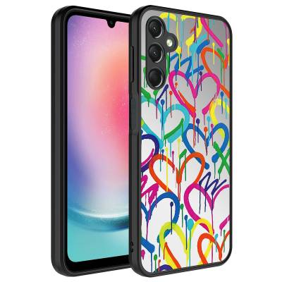 Galaxy A14 Case Mirror Patterned Camera Protected Glossy Zore Mirror Cover - 1