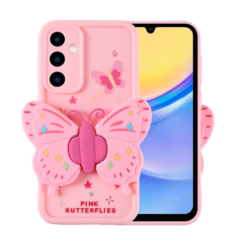 Galaxy A15 Case Camera Protected Butterfly Design Zore Kapya Cover - 10