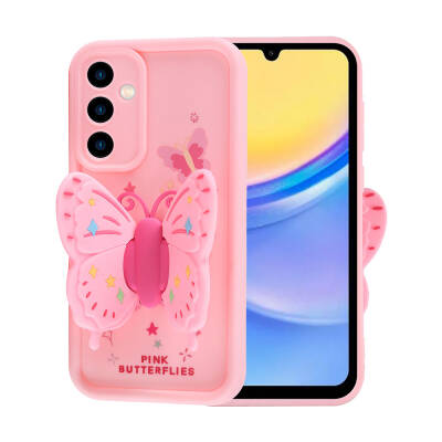 Galaxy A15 Case Camera Protected Butterfly Design Zore Kapya Cover - 3