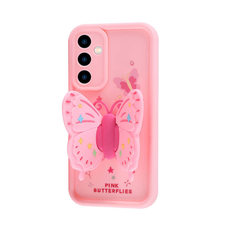 Galaxy A15 Case Camera Protected Butterfly Design Zore Kapya Cover - 6