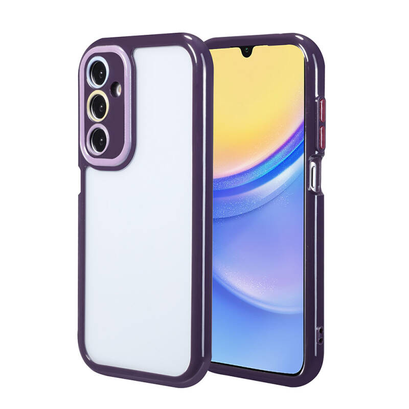 Galaxy A15 Case Camera Protected Colored Edge and Frame Design Zore Vitamin Cover - 5