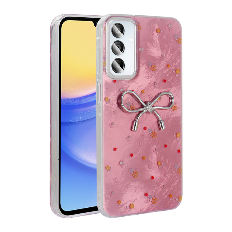 Galaxy A15 Case Camera Protection Figured Zore Ponti Silicone Cover - 3