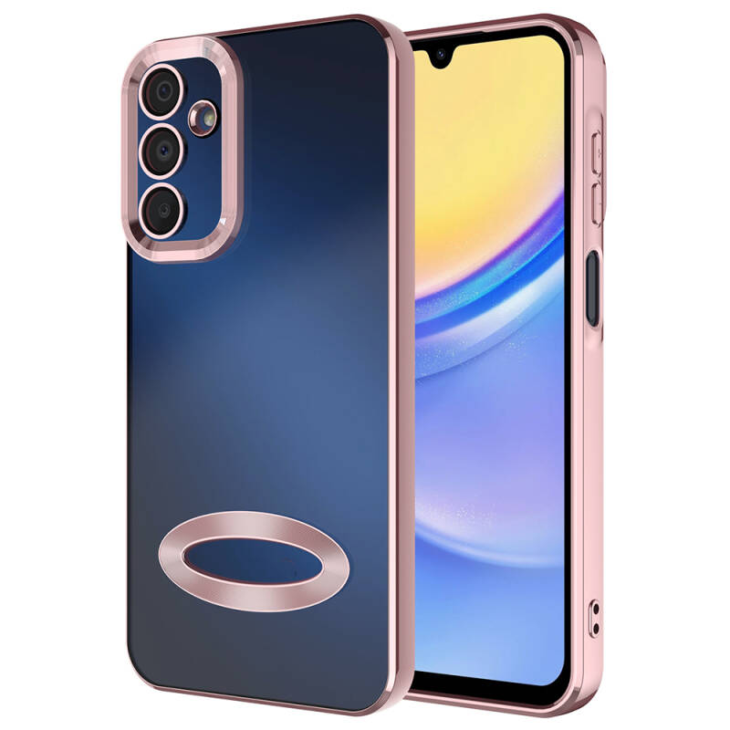 Galaxy A15 Kılıf Kamera Korumalı Logo Gösteren Zore Omega Kapak - 7