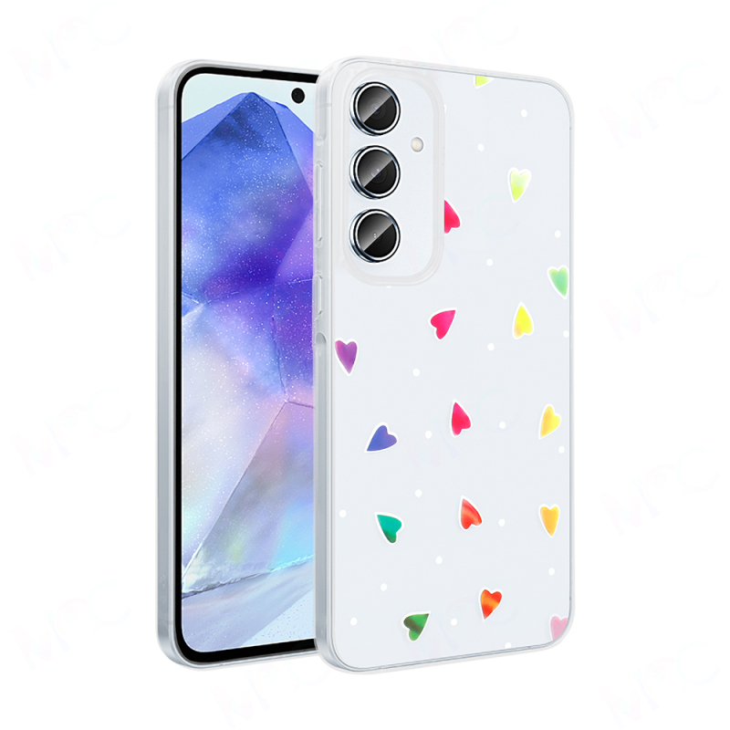 Galaxy A16 Case Transparent Figured Zore Folk Hard Cover - 3