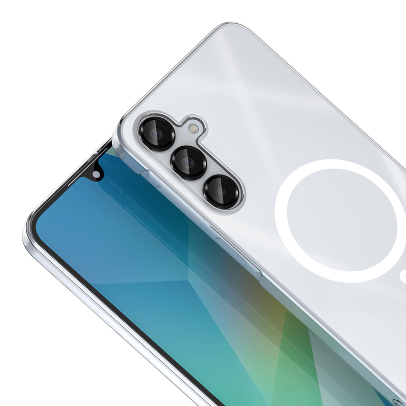 Galaxy A16 Kamera Korumalı M-Safe Şarj Özellikli Şeffaf Zore London Sert PC Kapak - 4