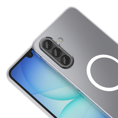 Galaxy A17 Camera Protected M-Safe Charging Transparent Zore London Hard PC Case - 4