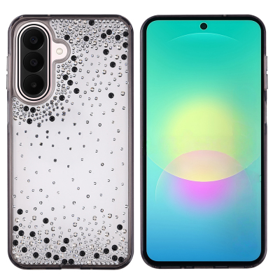 Galaxy A17 Case Airbag Design Drop Stone Embellished Transparent Zore Pera Silicone Cover - 1