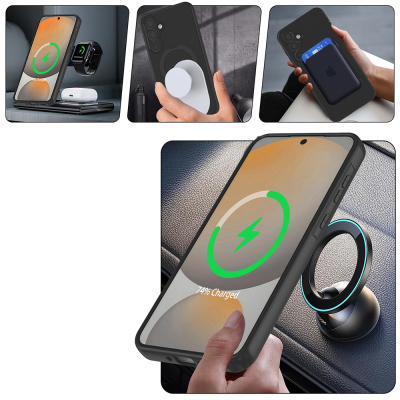 Galaxy A17 Case M-safe Charging Stand Zore Samara Cover - 8