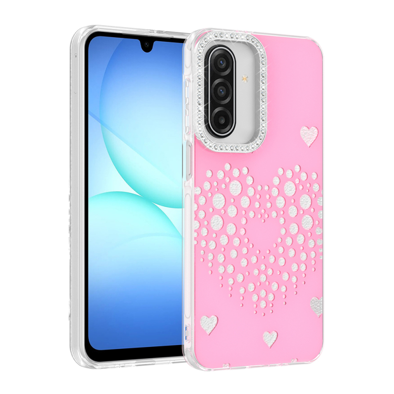 Galaxy A17 Case Rhinestones Zore Rivas Hard PC Cover - 2