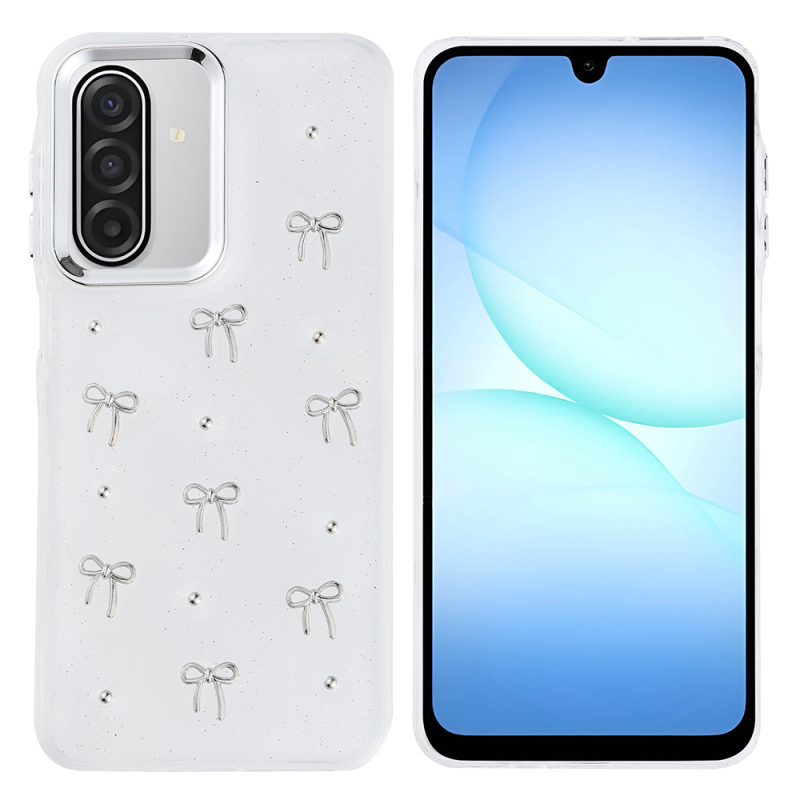 Galaxy A17 Kılıf Airbag Tasarımlı Simli Şeffaf Zore Kutup Kapak - 1