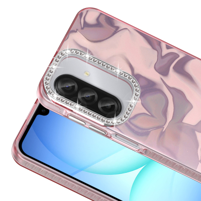 Galaxy A17 Kılıf Airbagli Parlak Taş Detay Tasarımlı Zore Esila Kapak - 4