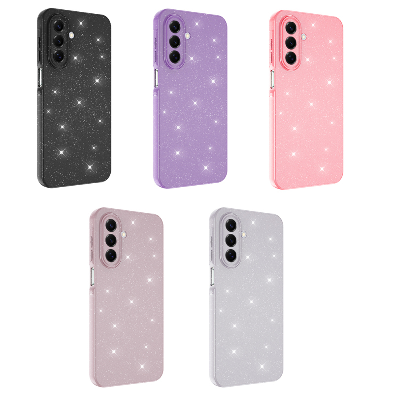 Galaxy A17 Kılıf Kamera Korumalı Simli Lüks Zore Koton Kapak - 17