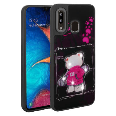 Galaxy A20 Case Shining Embossed Zore Amas Silicone Cover with Iconic Figure - 4