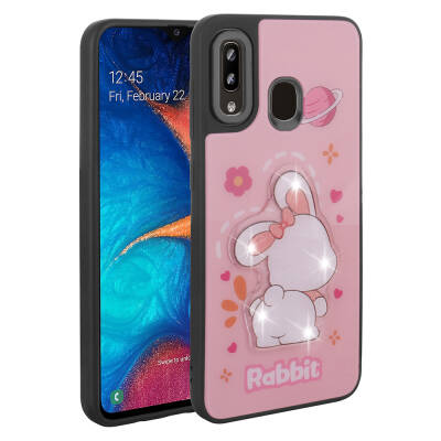 Galaxy A20 Case Shining Embossed Zore Amas Silicone Cover with Iconic Figure - 11