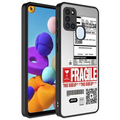 Galaxy A21S Case Mirror Patterned Camera Protected Glossy Zore Mirror Cover - 6