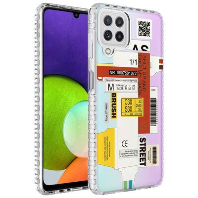 Galaxy A22 4G Case Airbag Edge Colorful Patterned Silicone Zore Elegans Cover - 5