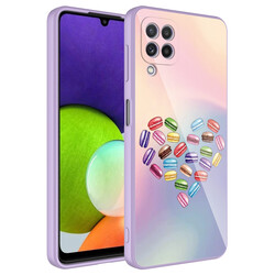 Galaxy A22 4G Case Camera Protected Patterned Hard Silicone Zore Epoxy Cover - 5