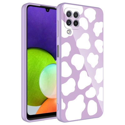 Galaxy A22 4G Case Camera Protected Patterned Hard Silicone Zore Epoxy Cover - 9