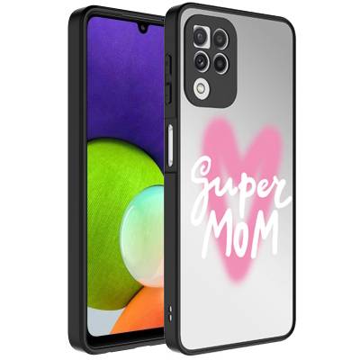Galaxy A22 4G Case Mirror Patterned Camera Protected Glossy Zore Mirror Cover - 3