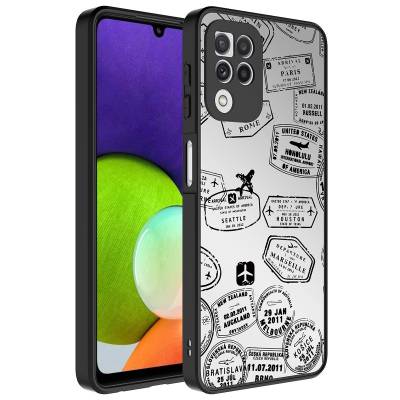 Galaxy A22 4G Case Mirror Patterned Camera Protected Glossy Zore Mirror Cover - 7